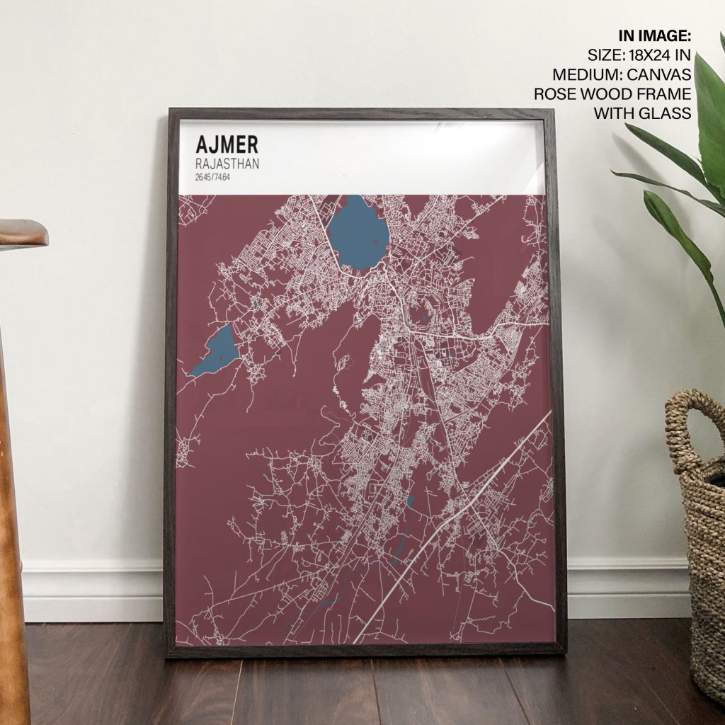 AJMER RAJASTHAN 26 45 74 64 - City Map – Wall Painting