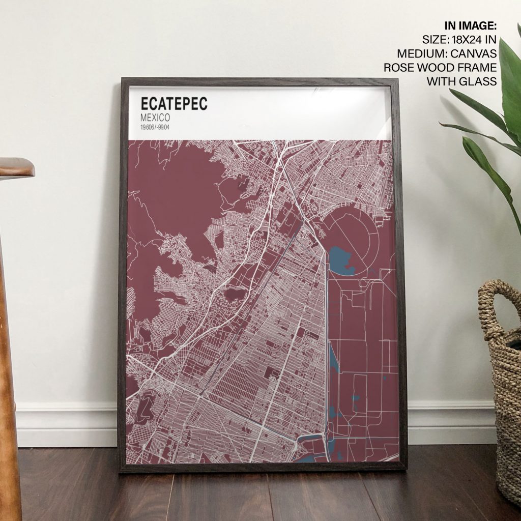 Modern Map of Ecatepec Mexico – Wall Decor