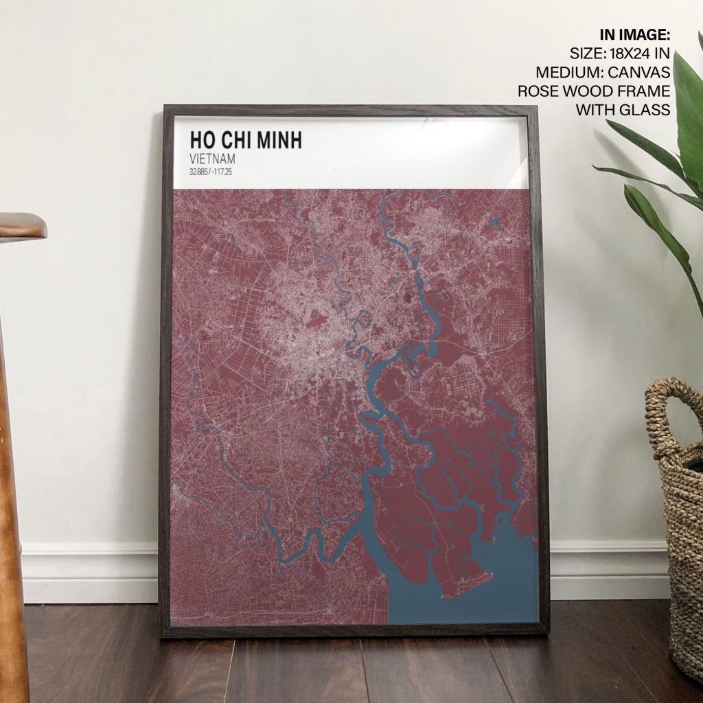 HO CHI MINH VIETNAM 32 885 -117 25 - City Coordinates – Wall Hanging