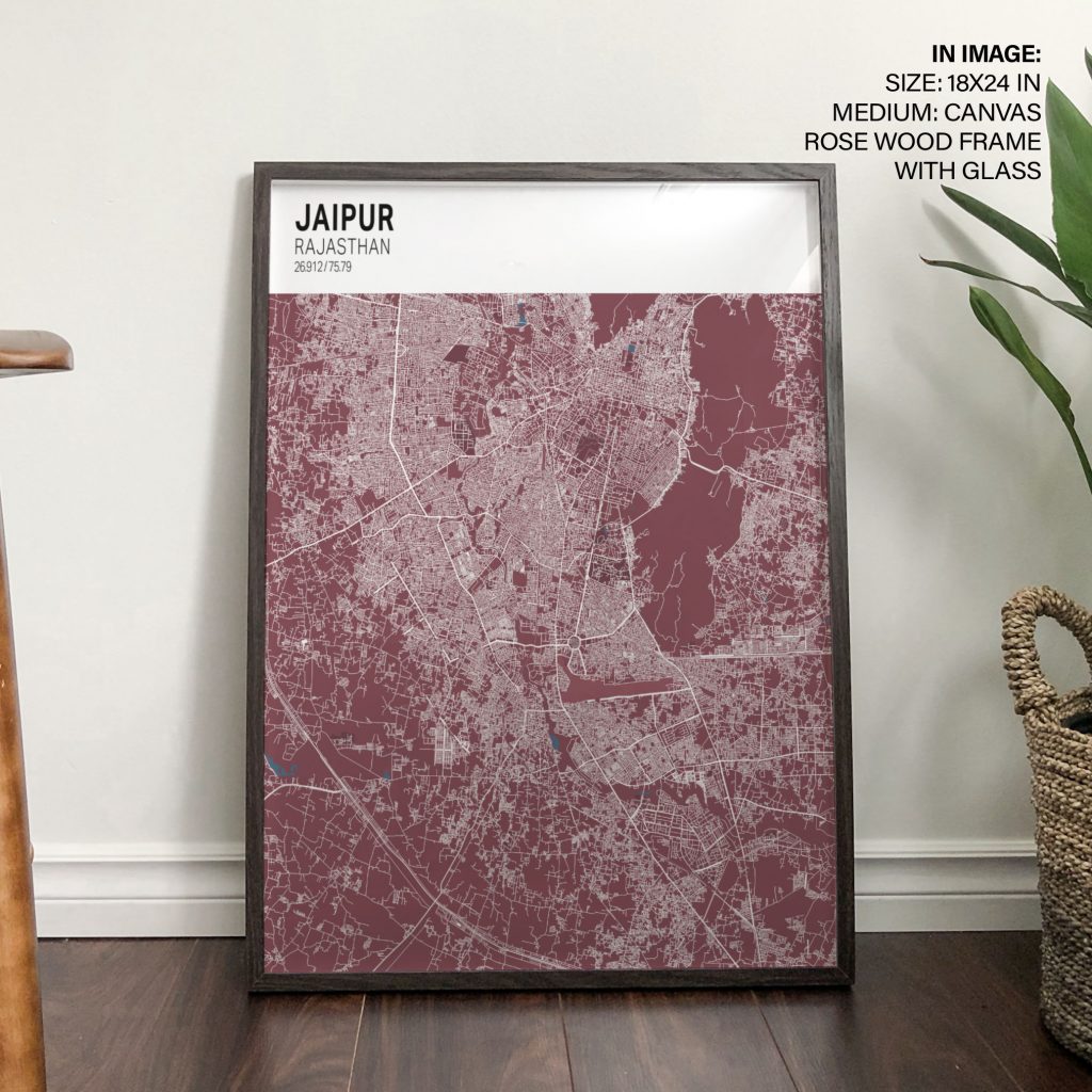 Minimalist Map Jaipur Rajasthan – Wall Art