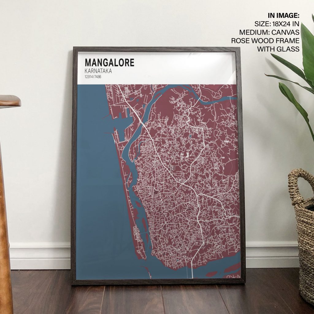 Minimalist Mangalore Map – Wall Hanging