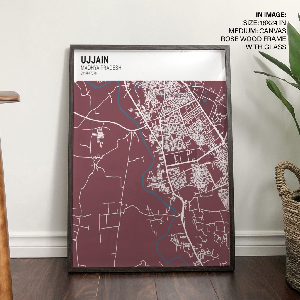 UJJAIN MADHYA PRADESH 23 176 75 79 - City Map – Wall Painting