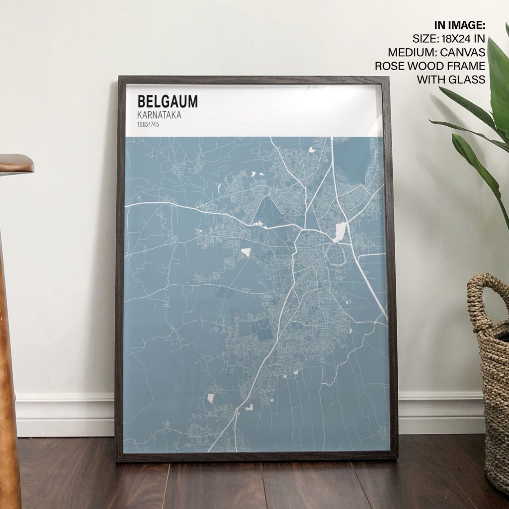 Minimalist Belgaum Map – Wall Painting