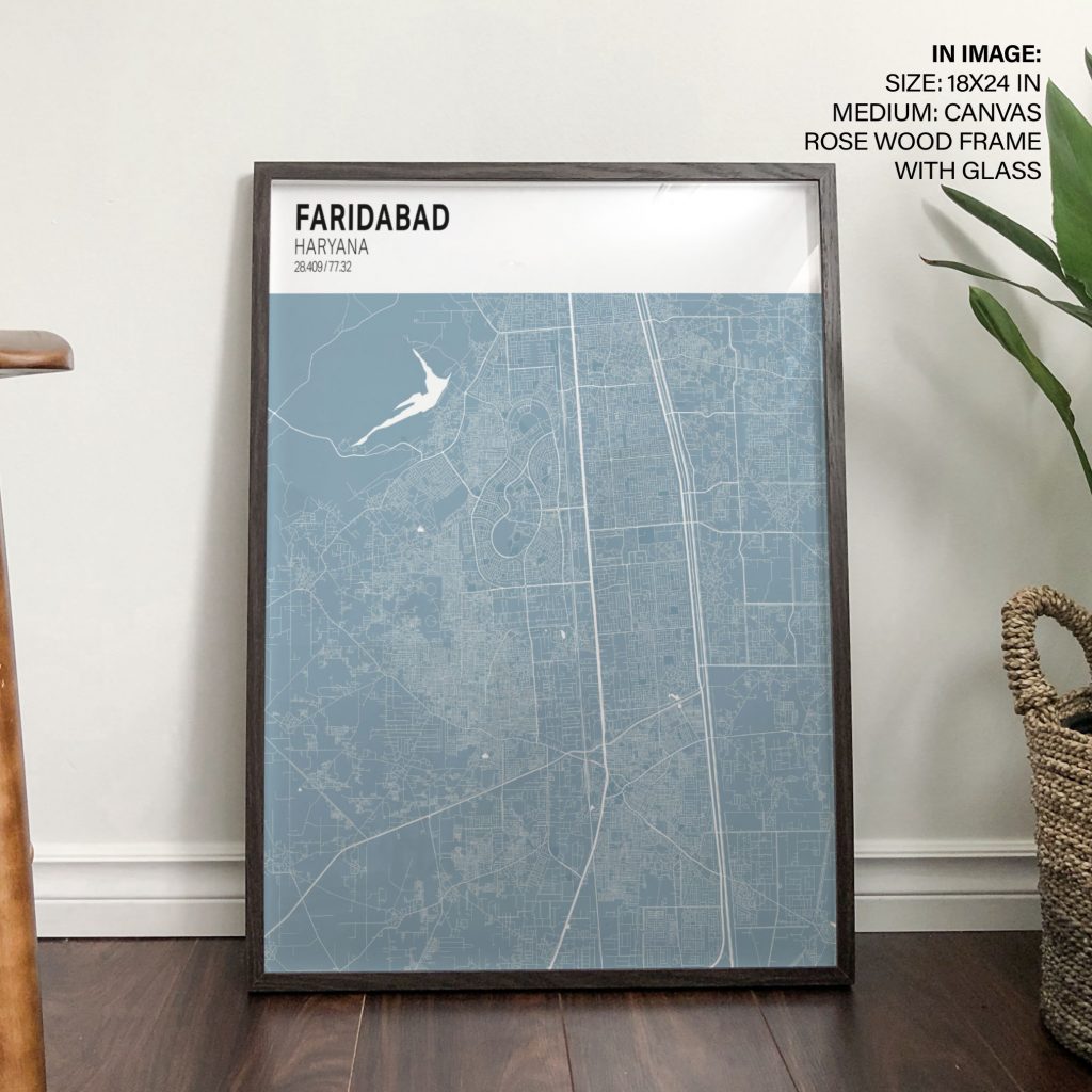 Minimalist Faridabad Haryana Map – Wall Painting