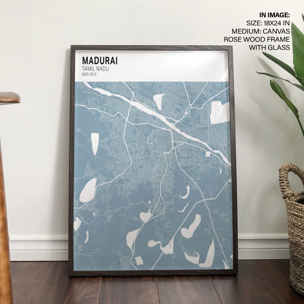 Minimalist Madurai Map Coordinates – Home Decor
