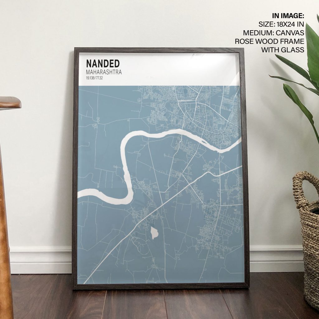 Minimalist Nanded Map – Home Decor