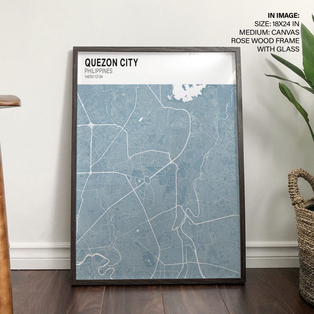 Minimalist Quezon City Map – Wall Art