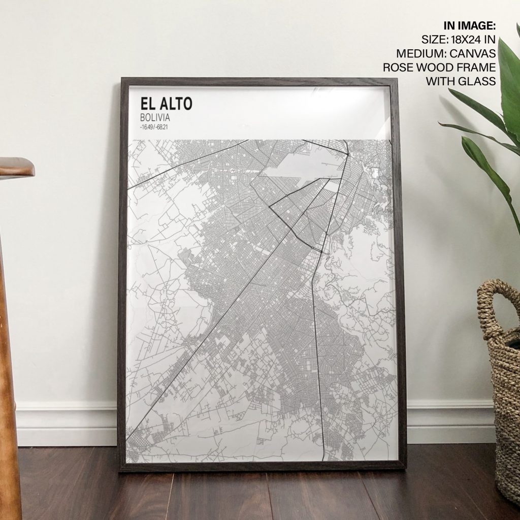 Minimalist El Alto Bolivia Map – Wall Art