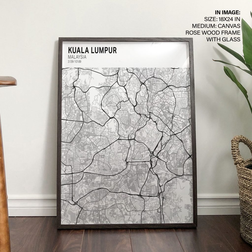 Minimalist Kuala Lumpur Map – Home Decor