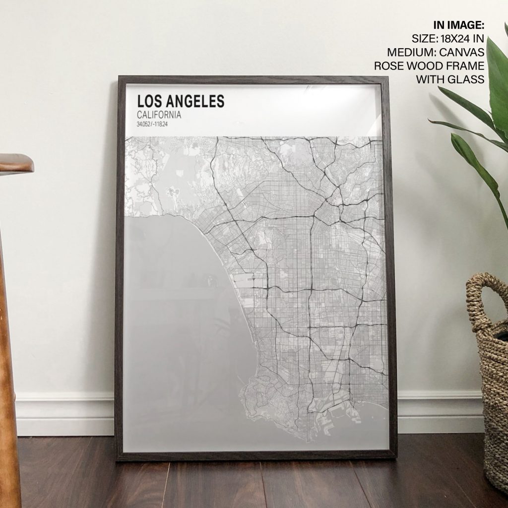 Minimalist Los Angeles Street Map – Wall Decor
