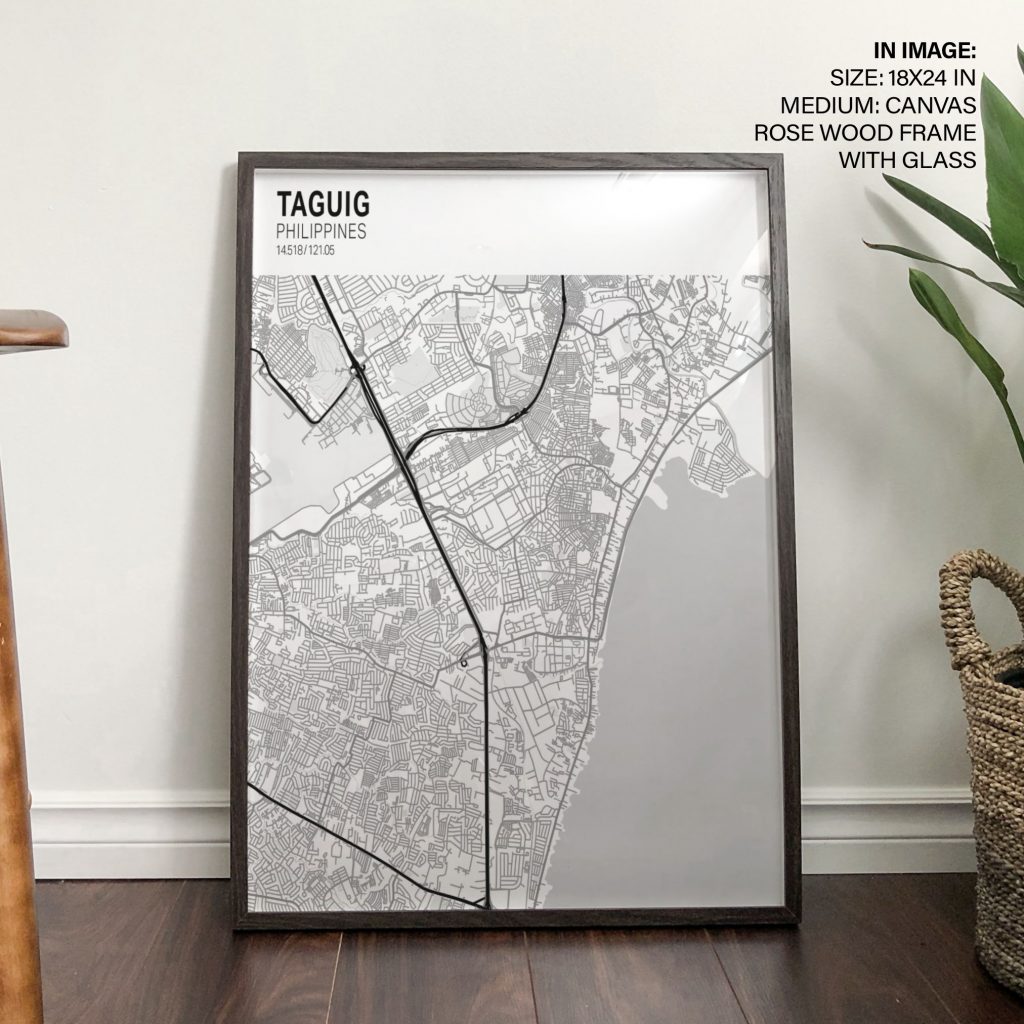 Minimalist Taguig Philippines Map – Wall Decor