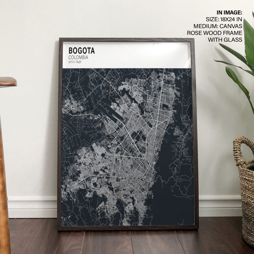 Minimalist Bogota Map – Wall Art