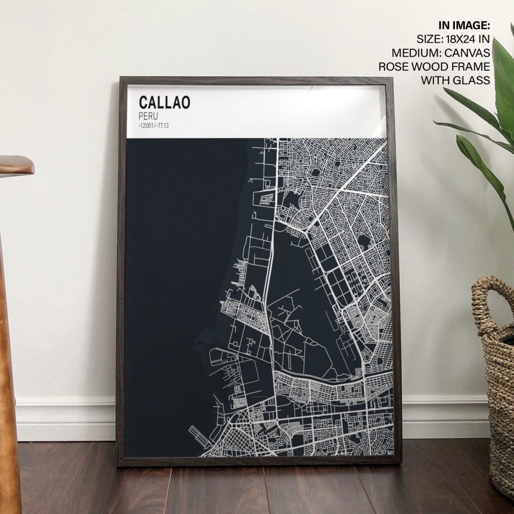 Minimalist Callao Peru Map – Wall Painting