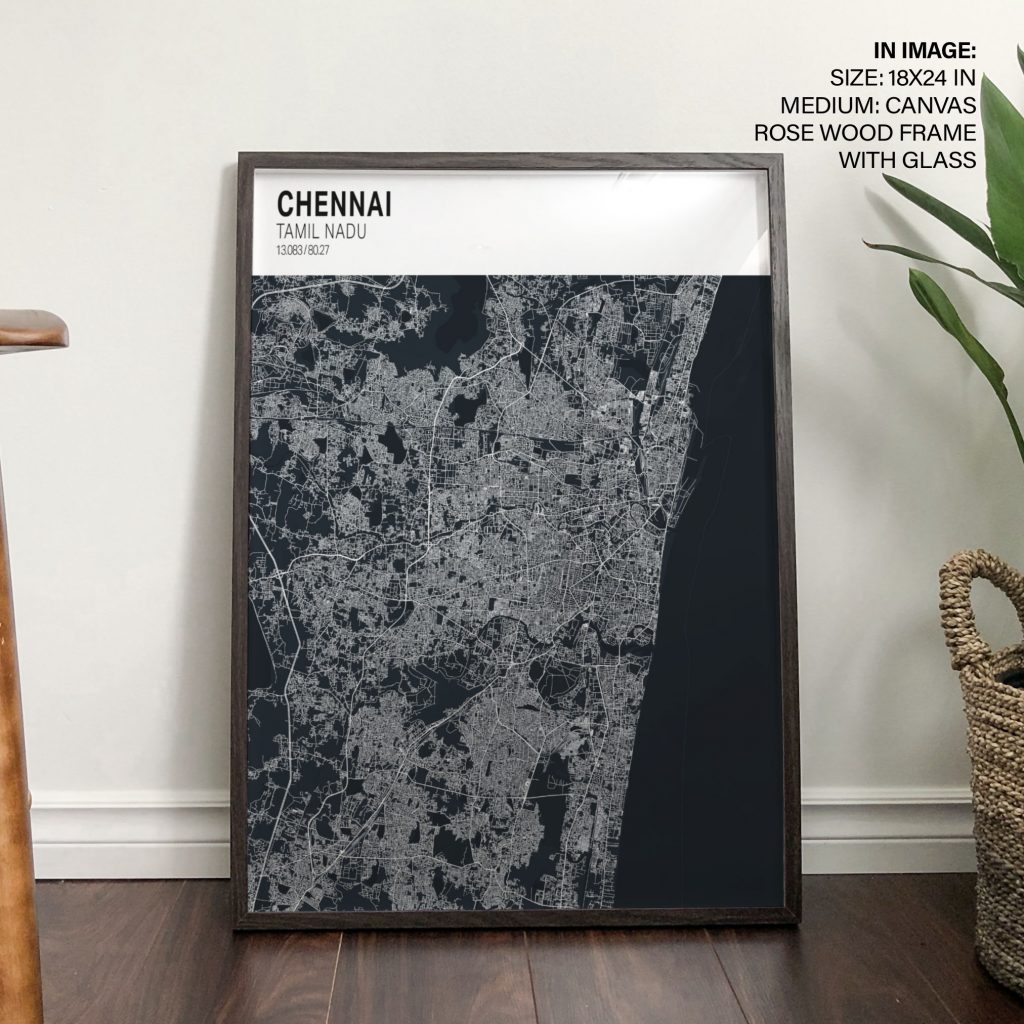 Minimalist Chennai Street Map – Wall Decor