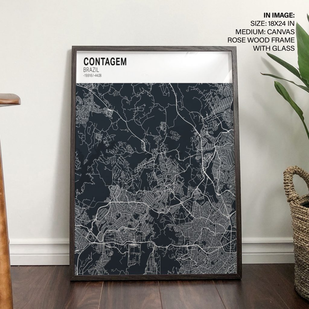CONTAGEM BRAZIL -19 916 -44 08 - City Coordinates – Wall Art