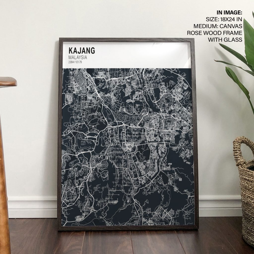 Minimalist Kajang Malaysia City Map – Wall Painting