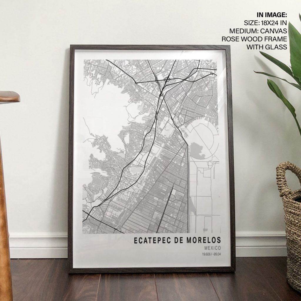 Minimalist Map Ecatepec de Morelos – Wall Decor