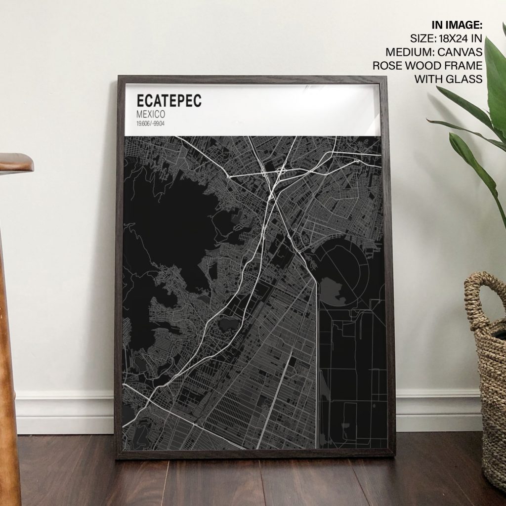 Minimalist Map Ecatepec Mexico – Wall Art