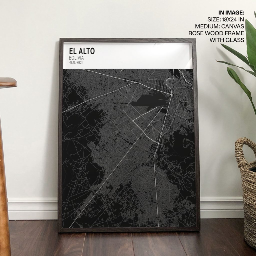 EL ALTO BOLIVIA -16 49 -68 21 - City Map – Wall Hanging