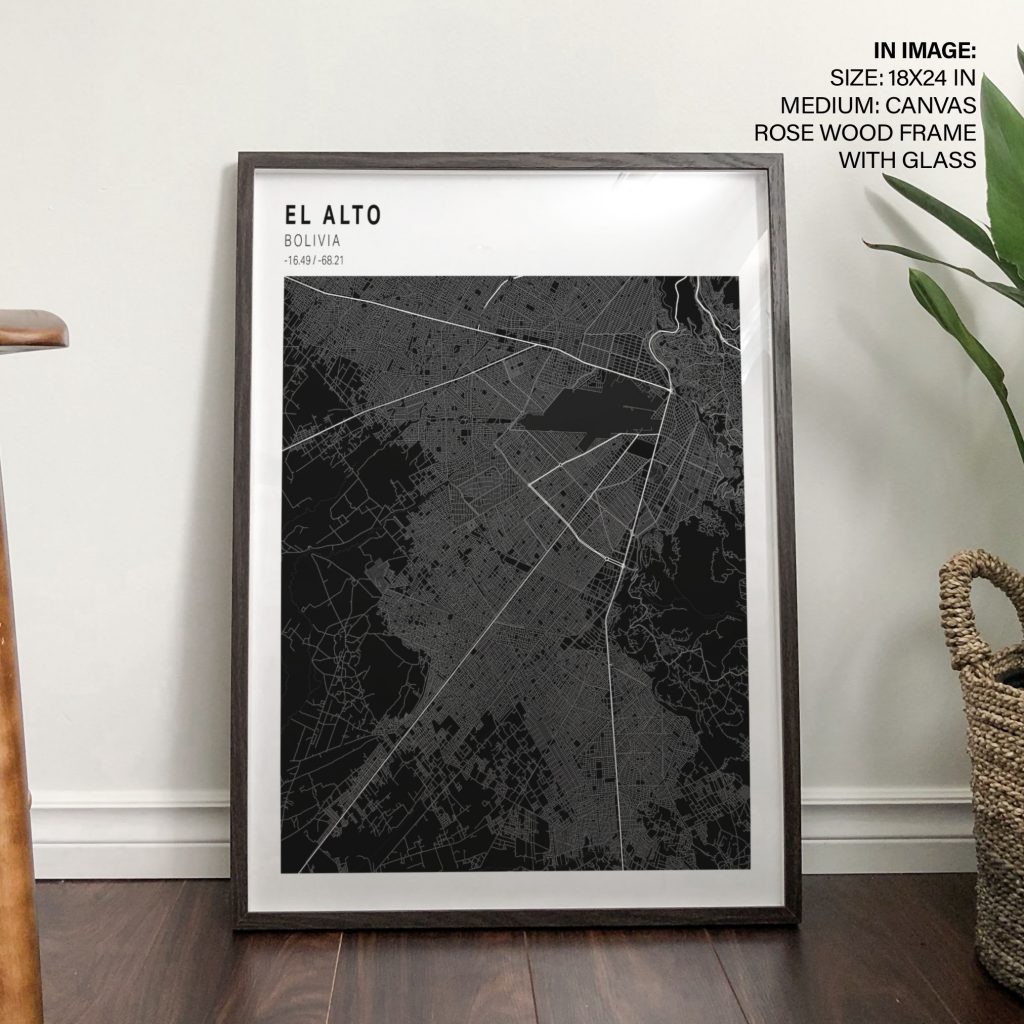Minimalist Map El Alto Bolivia – Wall Hanging