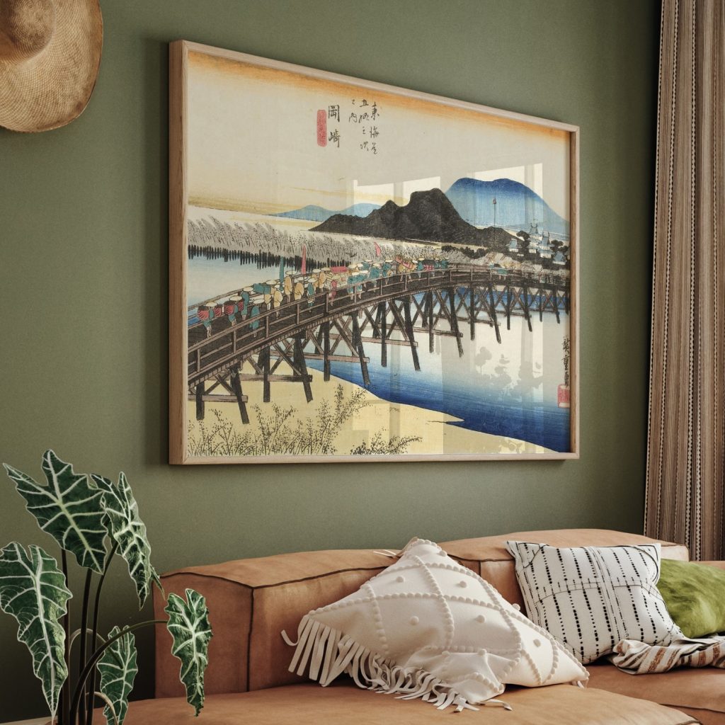 Fifty-Three Stations of the Tokaido Hoeido Edition “Okazaki (Yahagi Bridge) by Utagawa Hiroshige