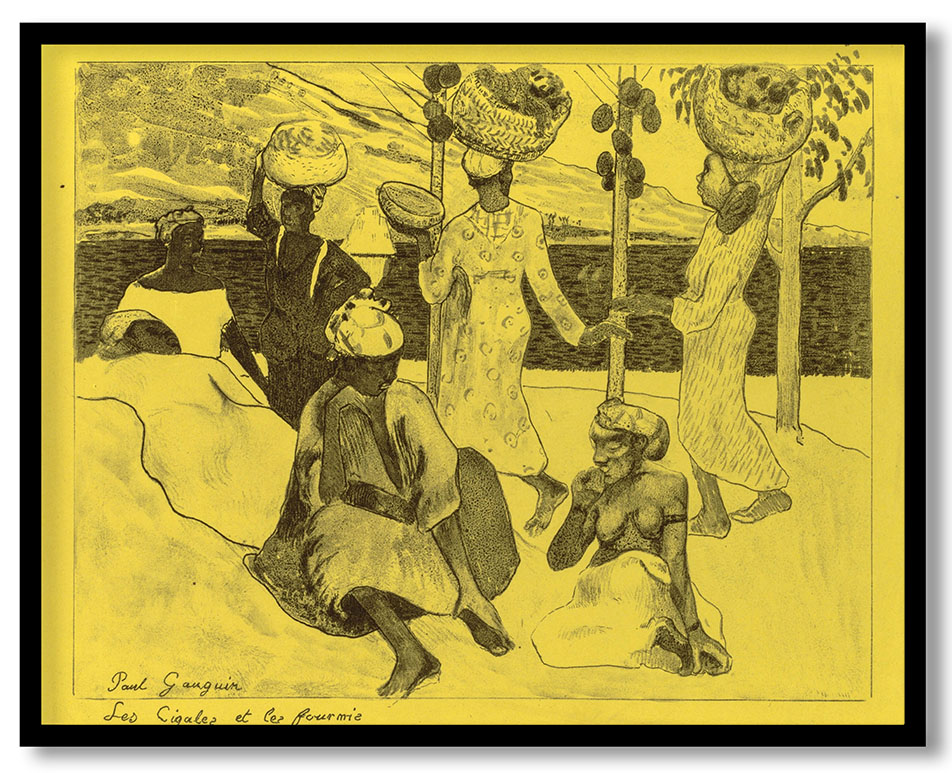 Volpini Suite: The Grasshoppers and the Ants (Les Cigales et les Fourmis) by Paul Gauguin (1889)