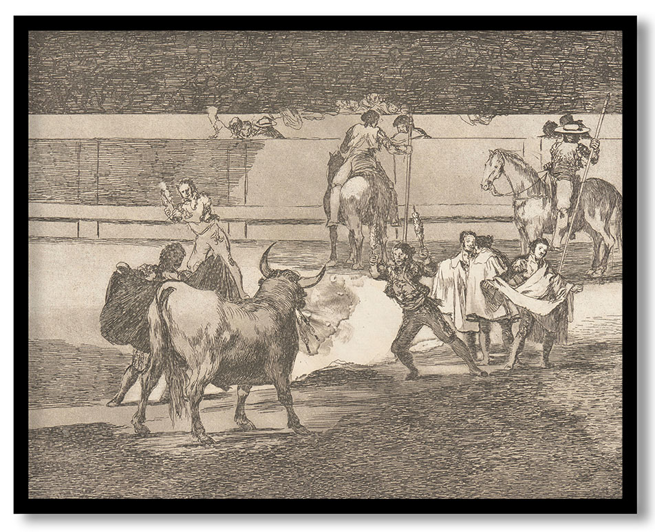 Banderillas with Firecrackers (Banderillas de Fuego) by Francisco Goya (1816)