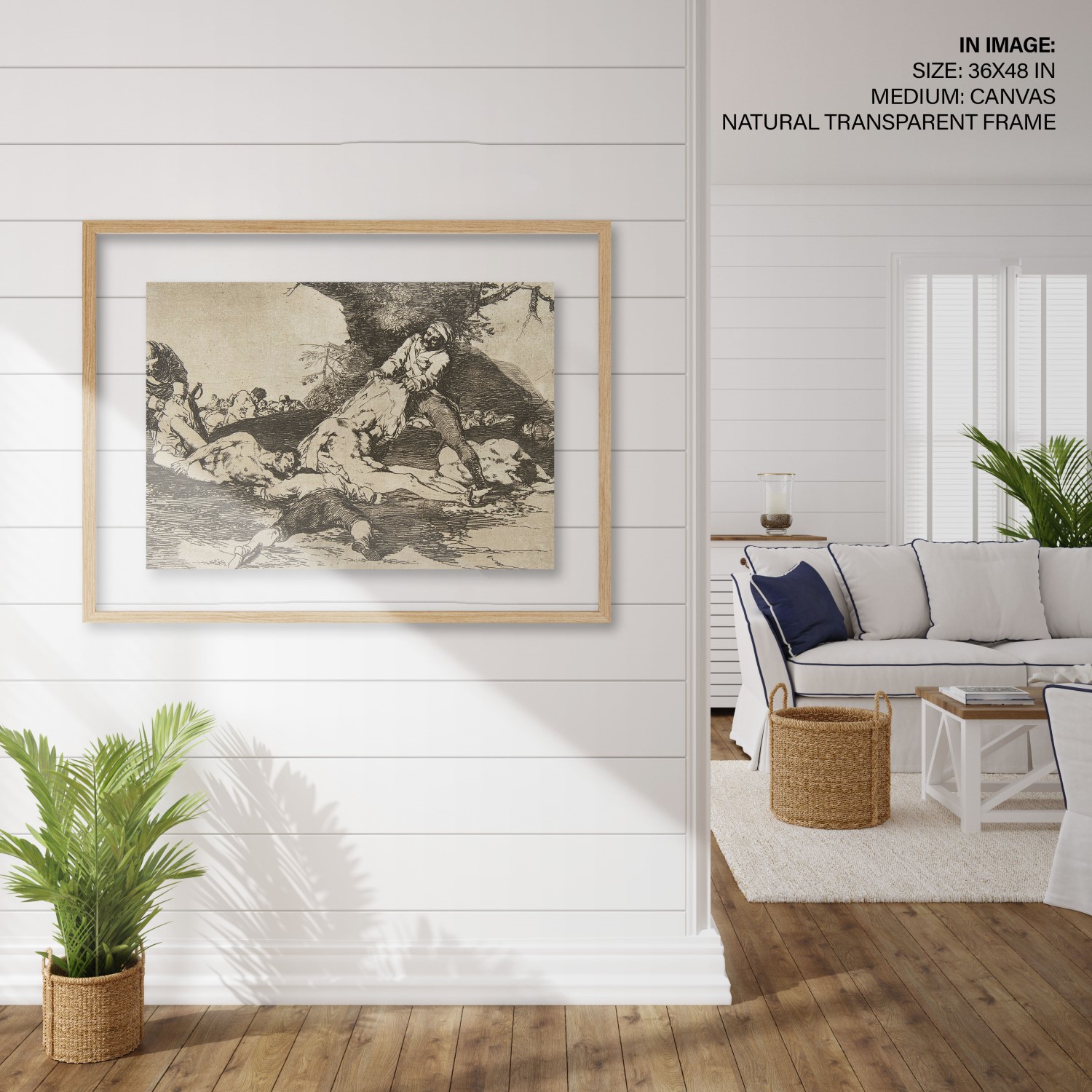 Hampton,Style,Living,Room,Interior,With,Frame,Mockup,,3d,Render