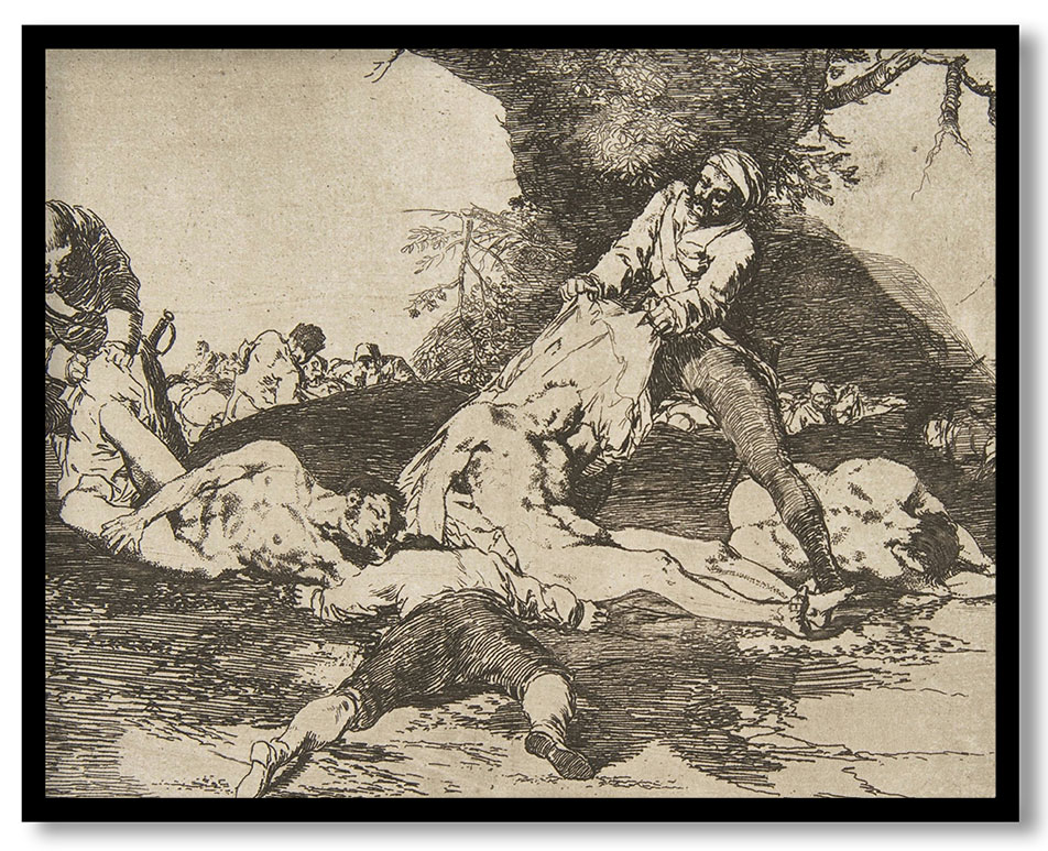 Plate 16 from 'The Disasters of War' (Los Desastres de la Guerra): 'They make use of them.' (Se aprovechan.) by Francisco Goya (1810 ( published in 1863))