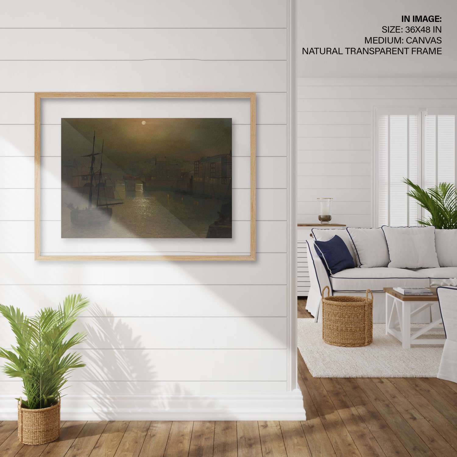 Hampton,Style,Living,Room,Interior,With,Frame,Mockup,,3d,Render