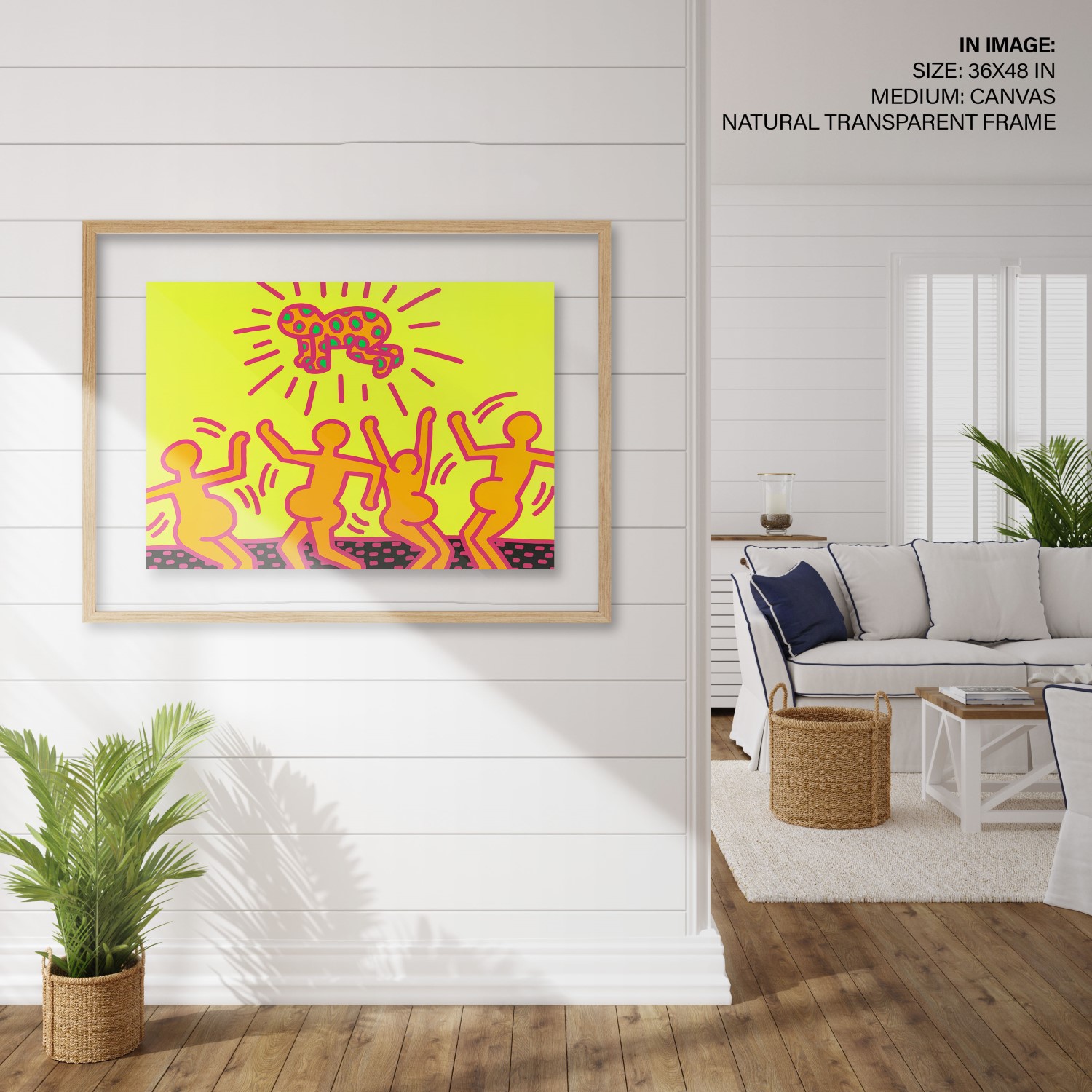 Hampton,Style,Living,Room,Interior,With,Frame,Mockup,,3d,Render