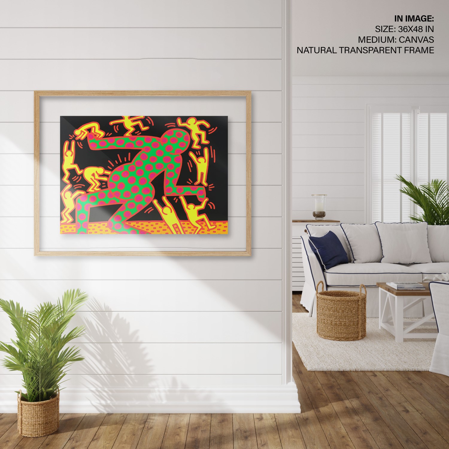 Hampton,Style,Living,Room,Interior,With,Frame,Mockup,,3d,Render