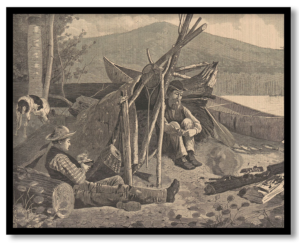 Camping Out in the Adirondack Mountains by Winslow Homer (1874)
