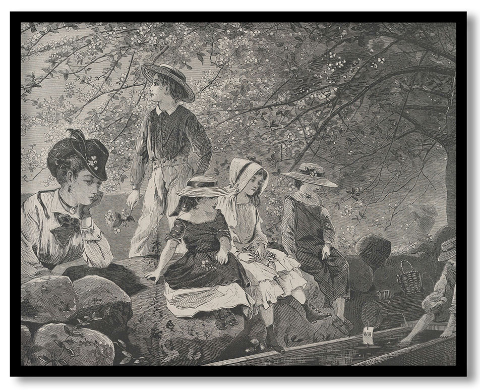 Spring Blossoms - Drawn by Winslow Homer (Harper's Weekly, Vol. XIV) by Winslow Homer (1870)
