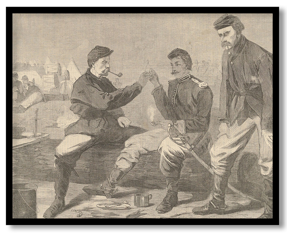 Thanksgiving Day in the Army – After Dinner: The Wish-Bone – Drawn by Winslow Homer (Harper's Weekly, Vol. VIII) by Winslow Homer (1864)