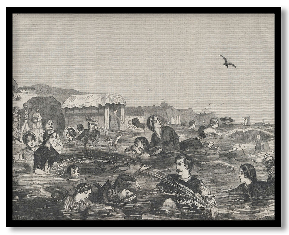 The Bathe at Newport (Harper's Weekly, Vol. II) by Winslow Homer (1858)