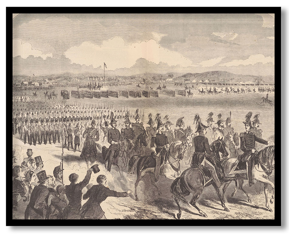 The Grand Review at Camp Massachusetts, near Concord, September 9, 1859 by Winslow Homer (1859)