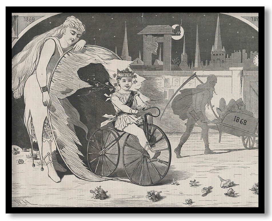 The New Year – 1869 – Drawn by Winslow Homer (Harper's Weekly, Vol. VIII) by Winslow Homer (1869)