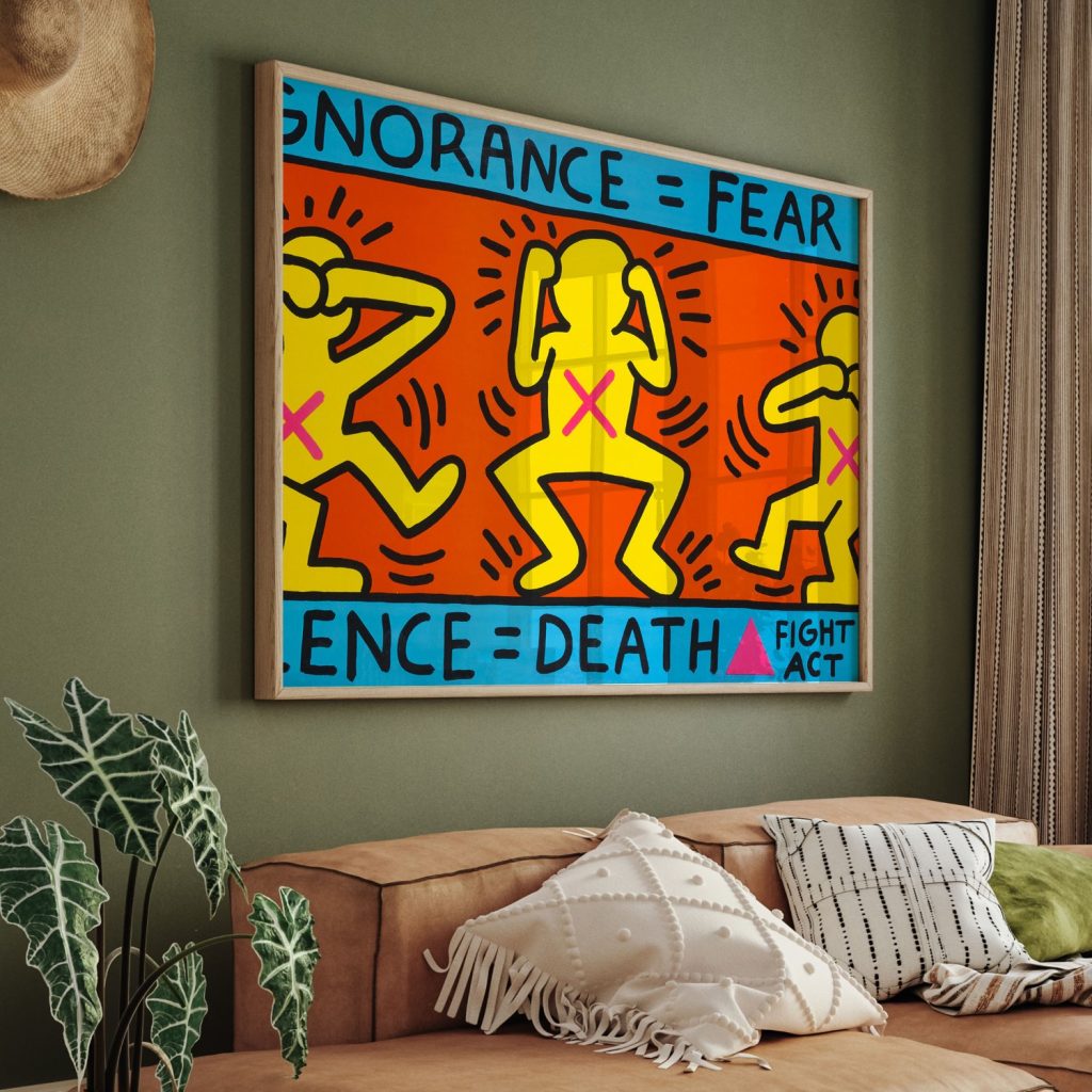 Wall Art | Igonorance=Fear. Silence=Death by Keith Haring | Small