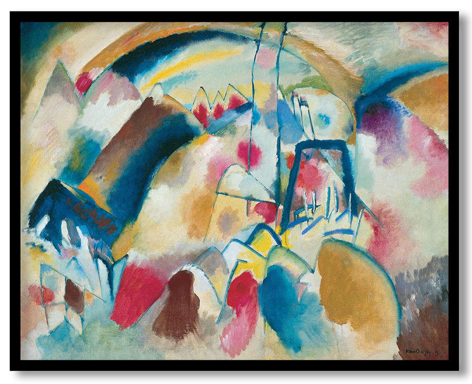 Landscape with Church (Landscape with Red Spots I) by Wassily Kandinsky (1913)