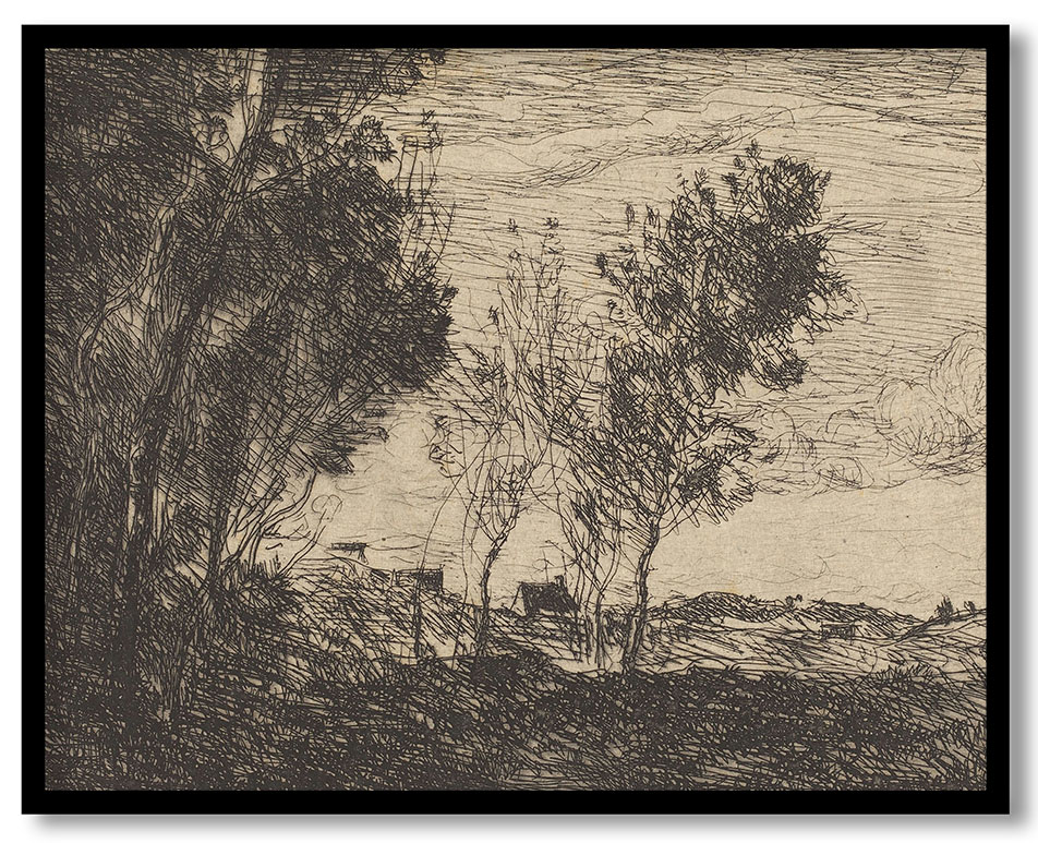 In the Dunes: Souvenir of The Hague (Dans les dunes: Souvenir du bois de La Haye) by Jean Baptiste Camille Corot (1869)