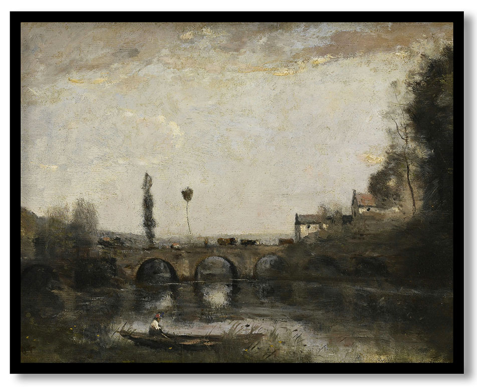 Landscape with Bridge by Jean Baptiste Camille Corot (ca.1865-1870)