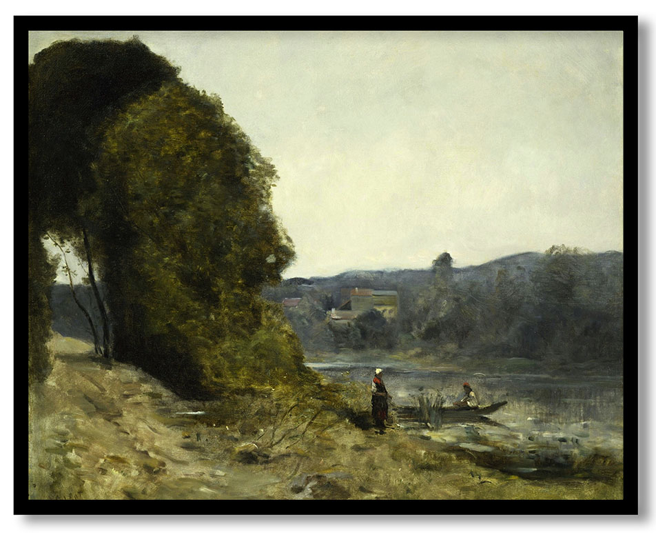 The Departure of the Boatman by Jean Baptiste Camille Corot (1870-1872)