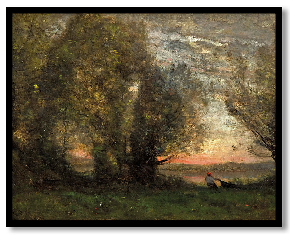 The fisherman: evening effect by Jean Baptiste Camille Corot (c.1865-70)