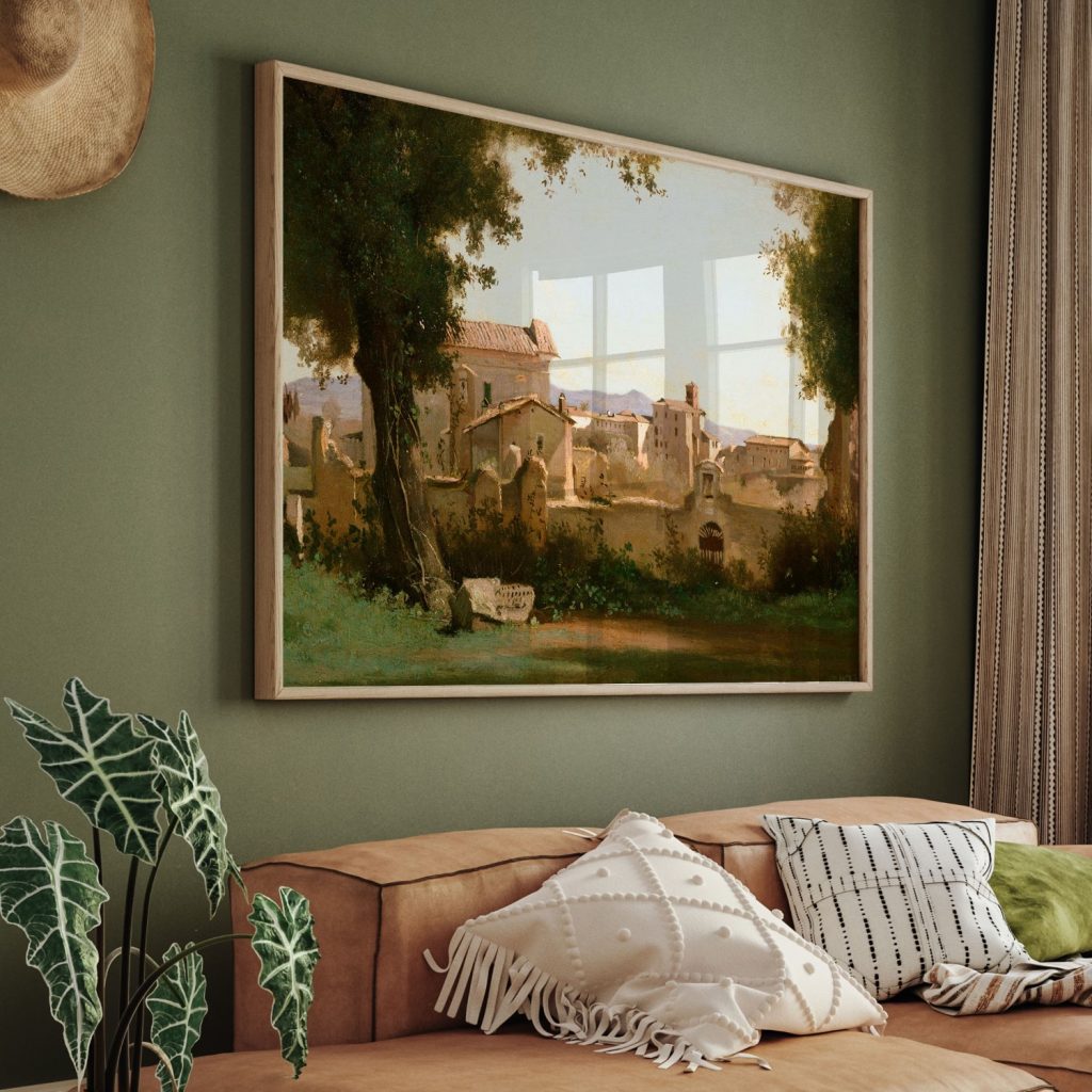 View from the Farnese Gardens, Rome by Jean Baptiste Camille Corot (1826)
