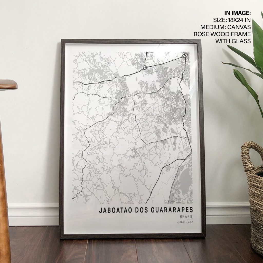 Minimalist Jaboatao Dos Guararapes Brazil Map – Wall Decor