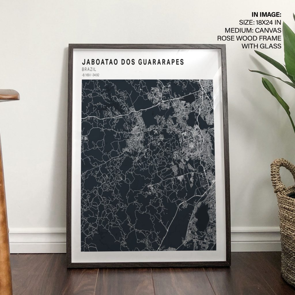 Minimalist Map Jaboatao Dos Guararapes – Wall Decor