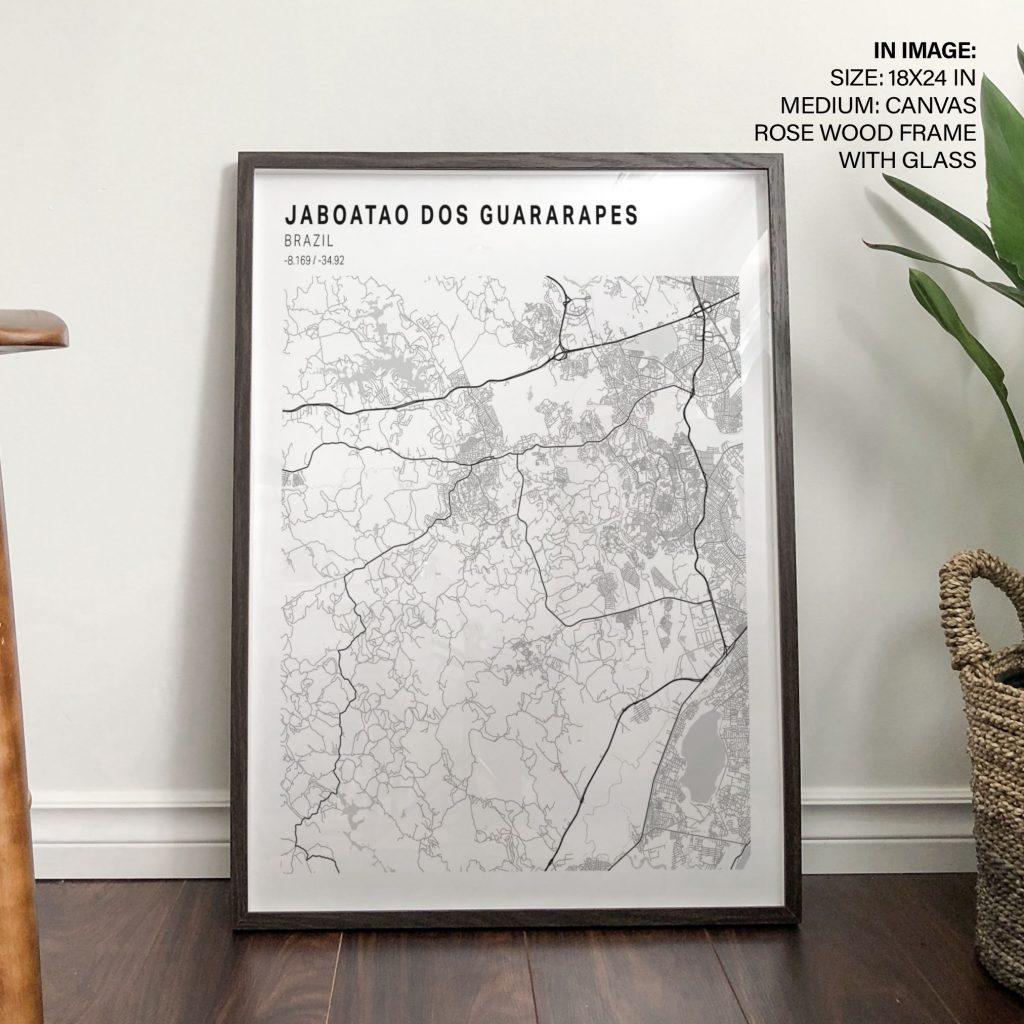 Minimalist Jaboatao Dos Guararapes Map City – Wall Painting