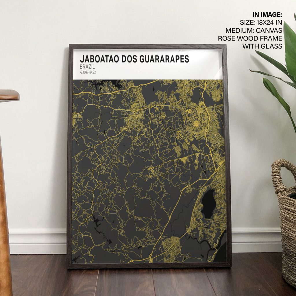 Minimalist Jaboatao Dos Guararapes Map – Wall Decor