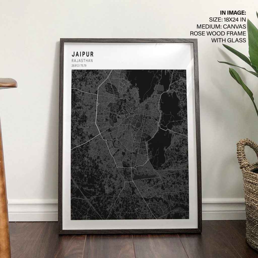 Minimalist Jaipur City Map – Home Decor
